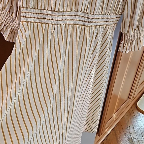 **Clearance** Calvin Klein striped, Tie-Neck Dress - Picture 6 of 9